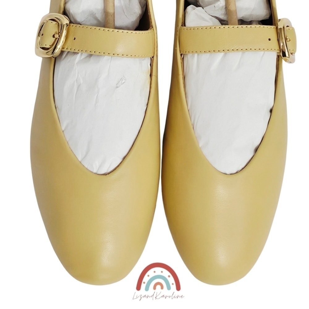 New! Madewell The Remy Mary Jane Leather Ballet Flats in Yellow Clay - Picture 8 of 14
